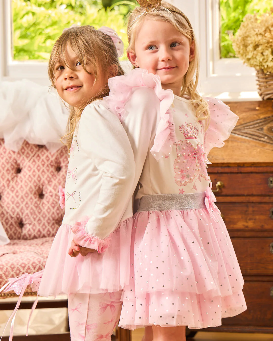 Caramelo Pink Fairy Wing & Crown Skirt Set