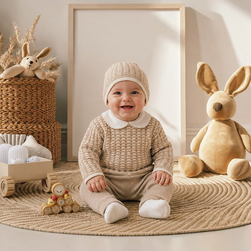Beige 3 Piece Knit Set