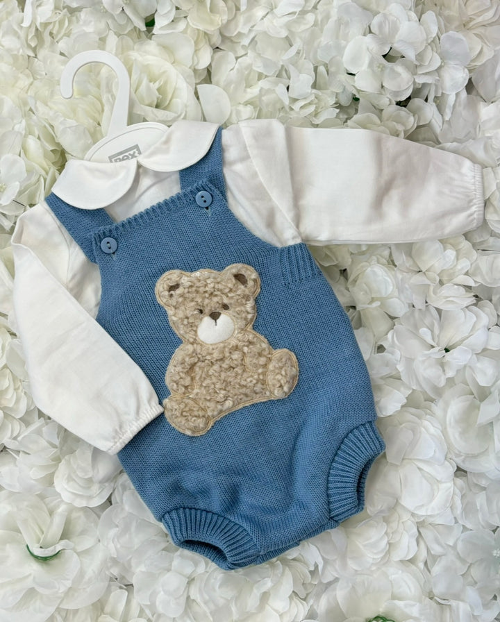 Pex Blue Dungaree Romper Set