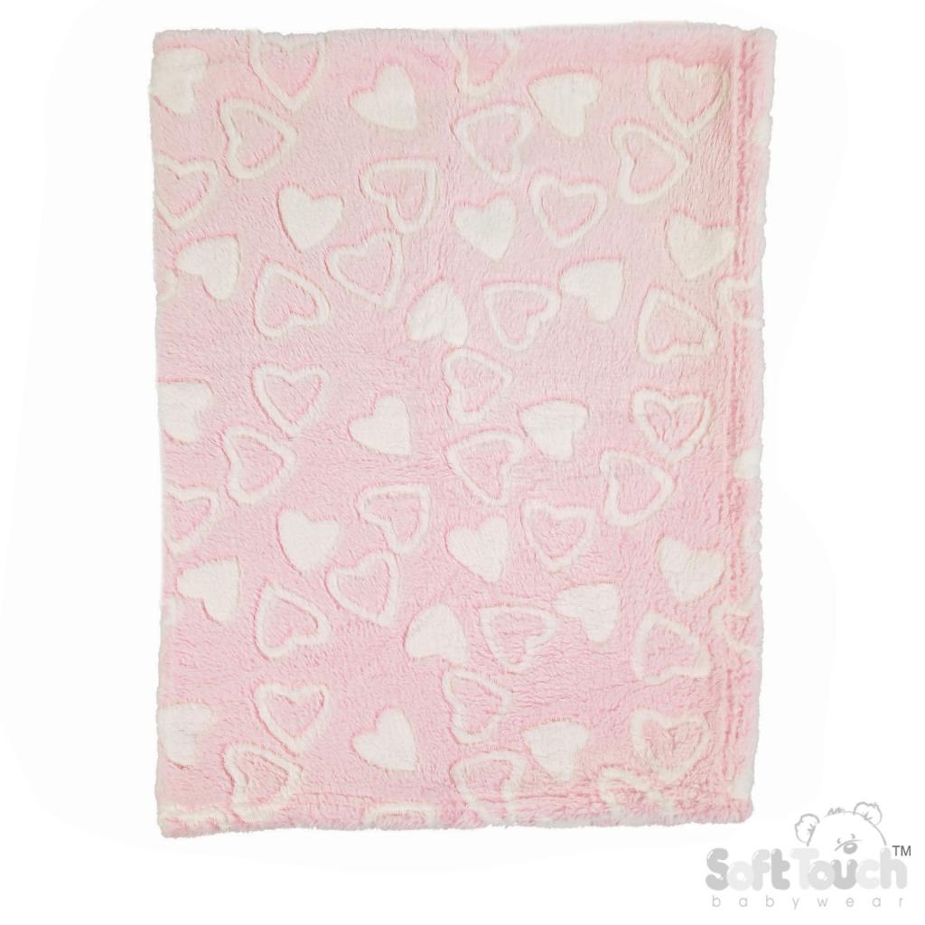 Pink Love Heart Blanket