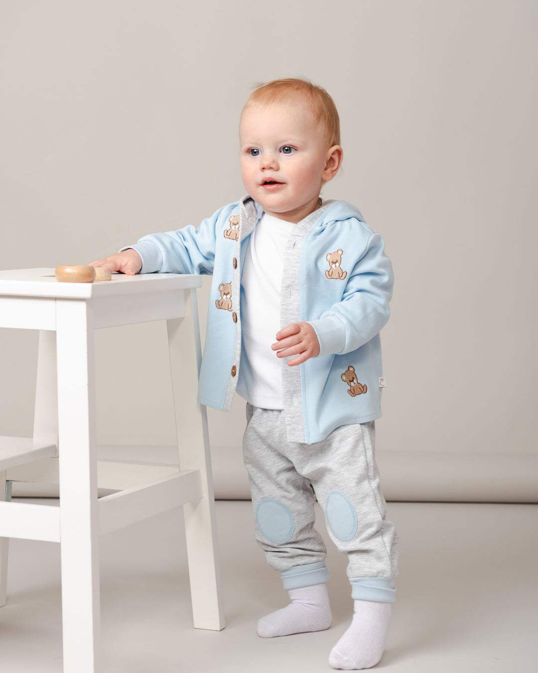 Caramelo Blue Bear Three Piece Set