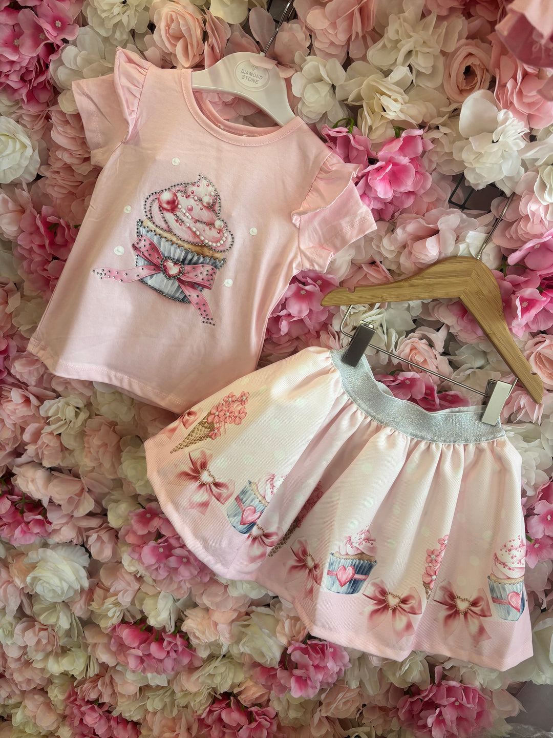 Pink Cupcake Skirt Set