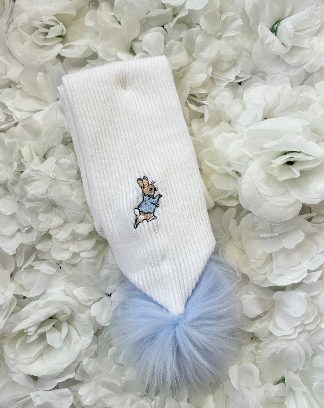 White & Blue Rabbit Scarf