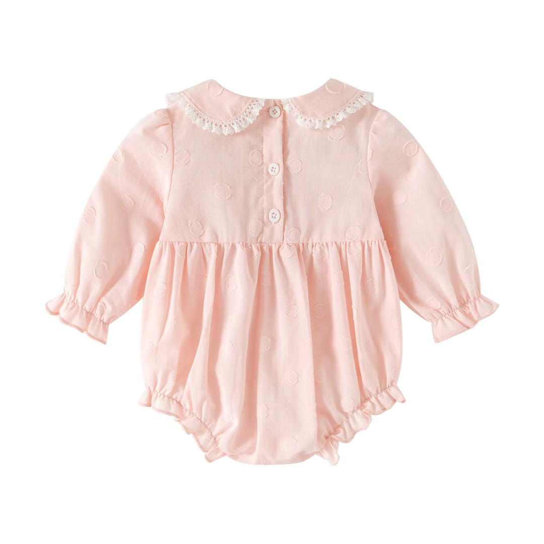 Pink Flower Dot Romper