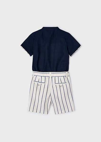 Mayoral Two Piece Striped Linen Set