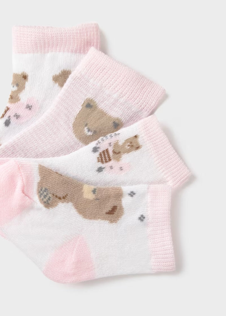 Mayoral 4 Pack Bear socks /Pink