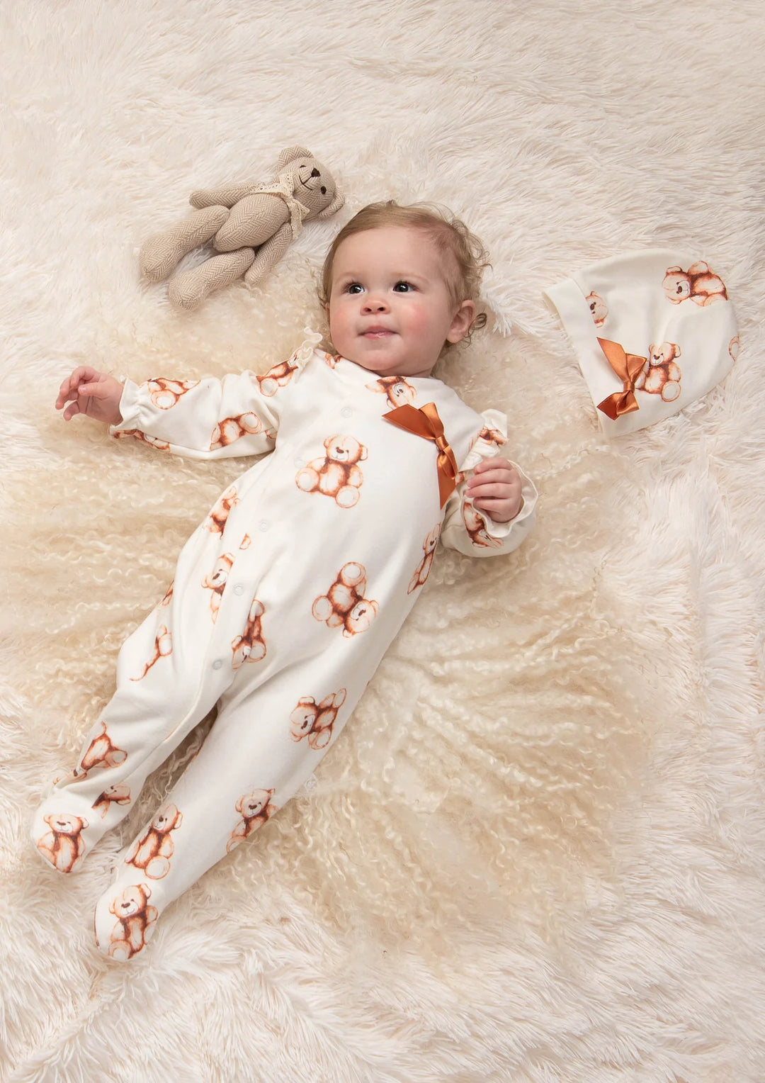 Caramelo Teddy Babygrow Set