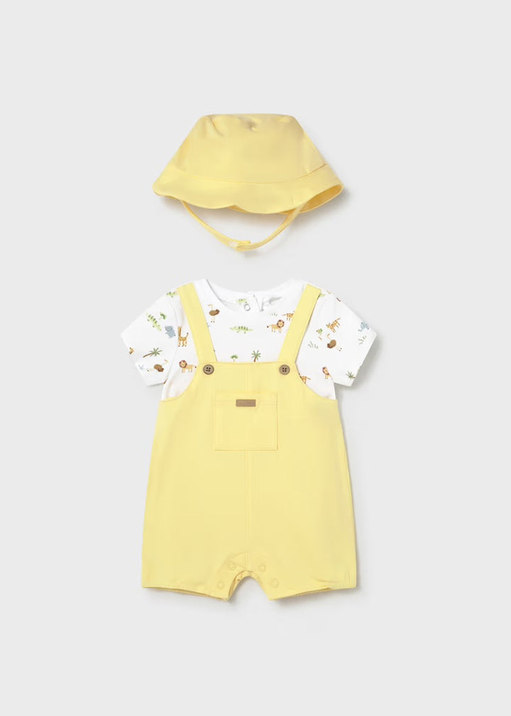 Mayoral Lemon Safari Romper & Hat