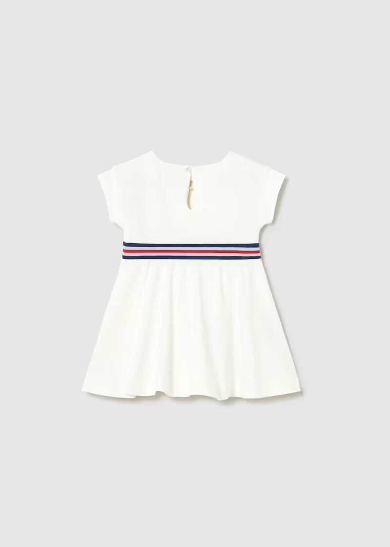 Mayoral Cream Stripe Dress