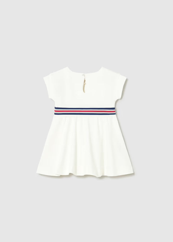Mayoral Cream Stripe Dress