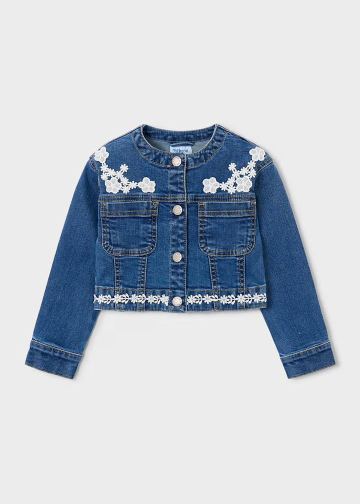 Mayoral Dark Denim Lace Jacket