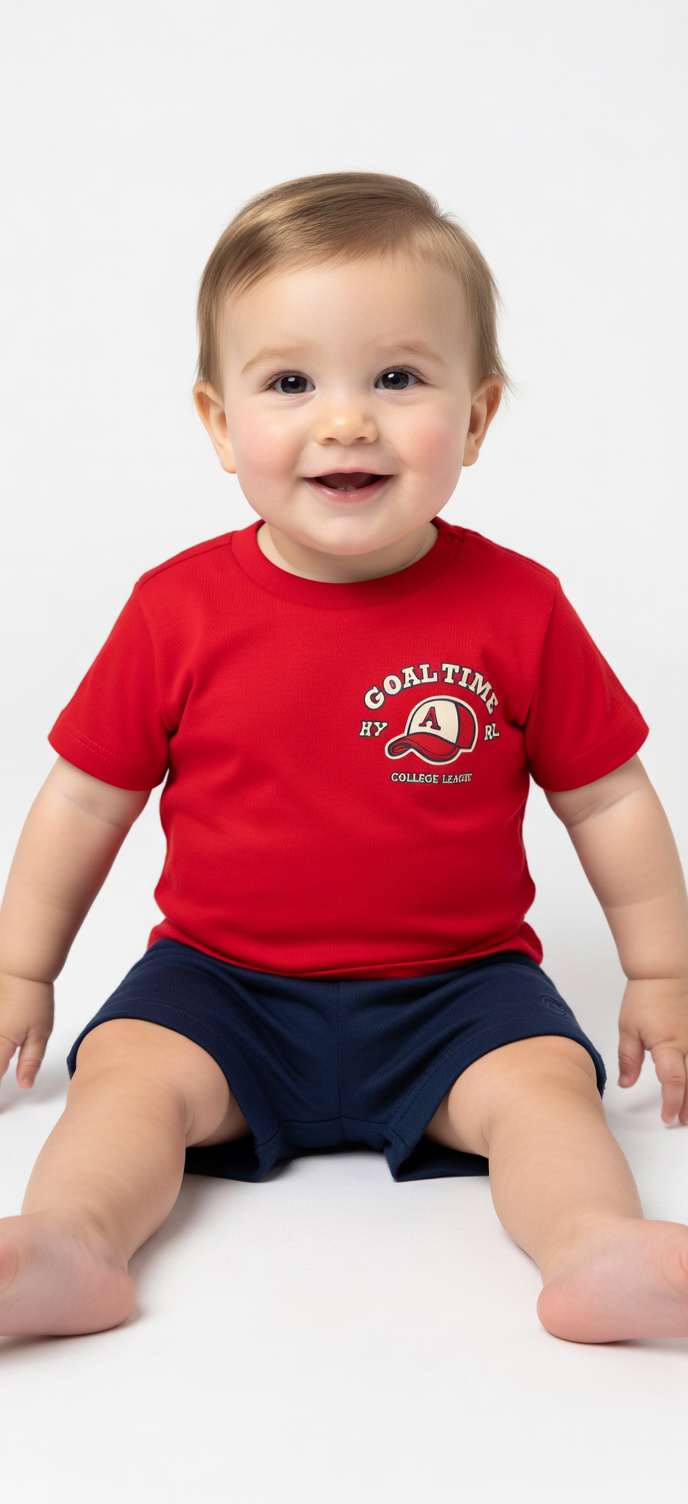 Mayoral Serigraph T-Shirt & Navy Fleece Shorts