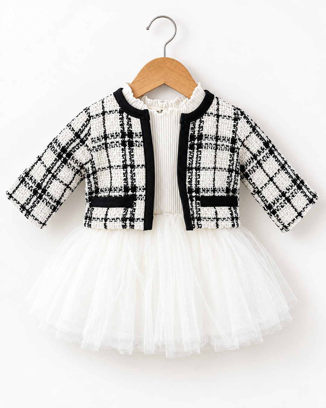 Plaid Jacket & Romper Set