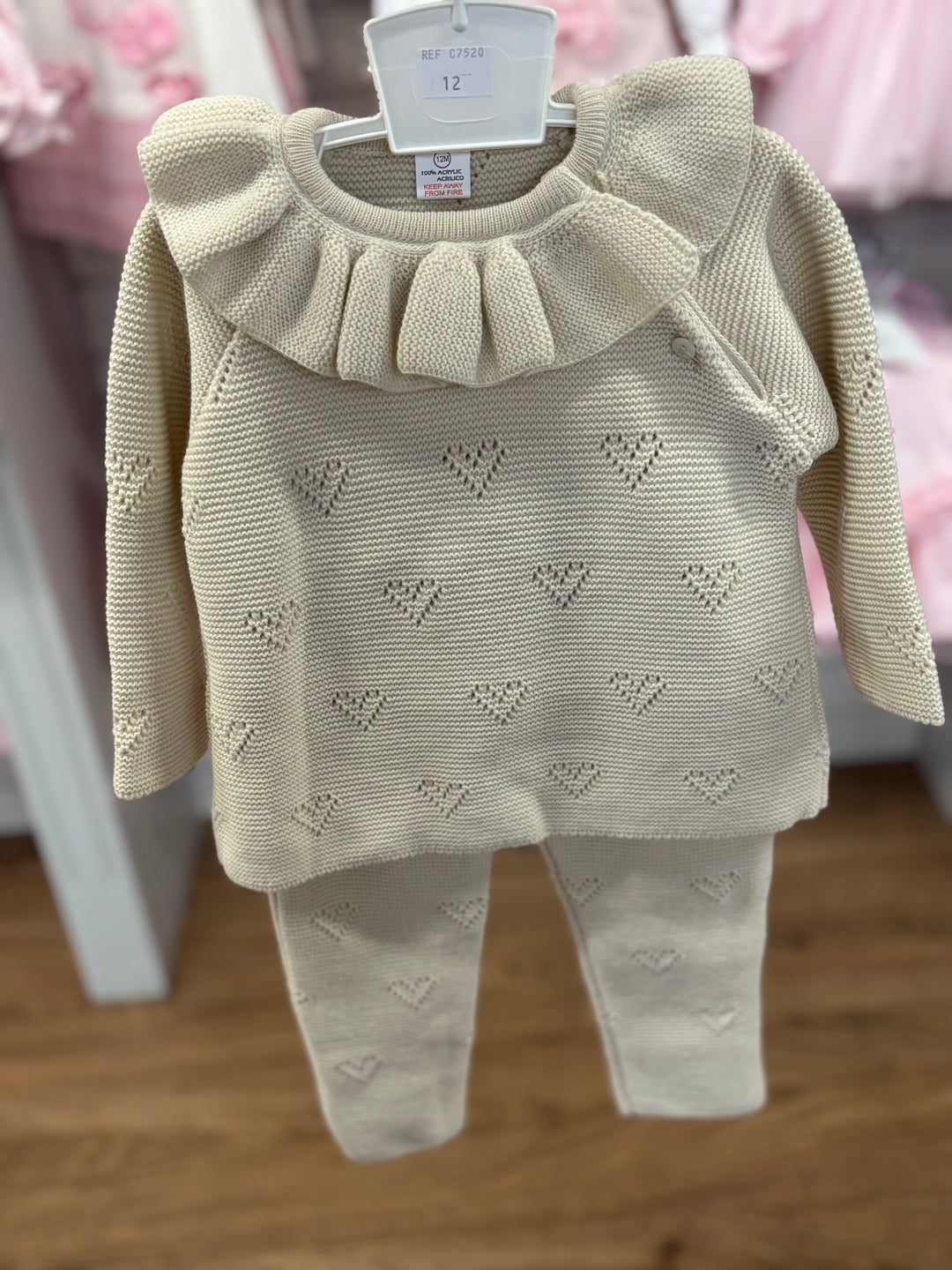 Beige Heart 2 Piece Set