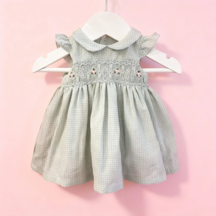 Green Floral Smock Dress