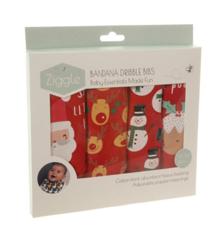 Ziggle Christmas Red Bib Set