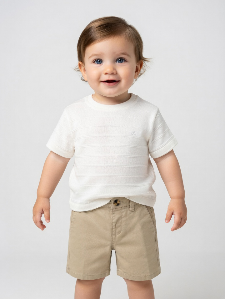 Mayoral Stone Shorts &  White Tee Set