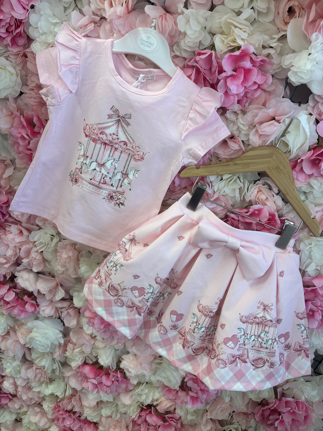 Pink Carousel Skirt Set