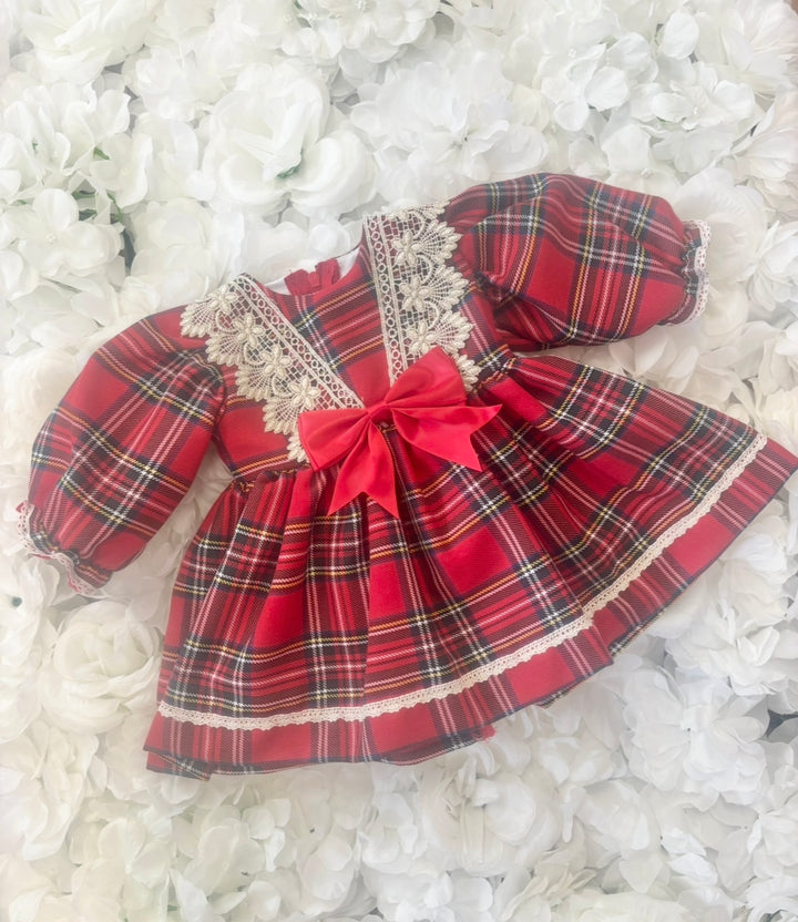 Red Tartan V Dress