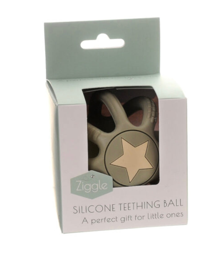 Ziggle Grey Silicone Teething Ball