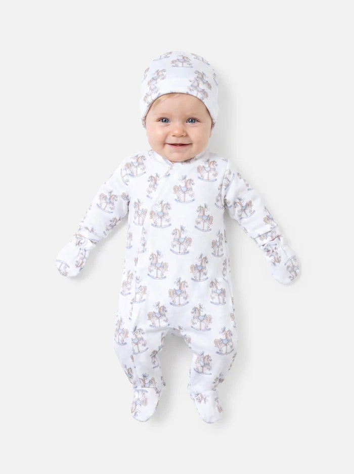 Velour Blue Rocking Horse 3 Piece Set