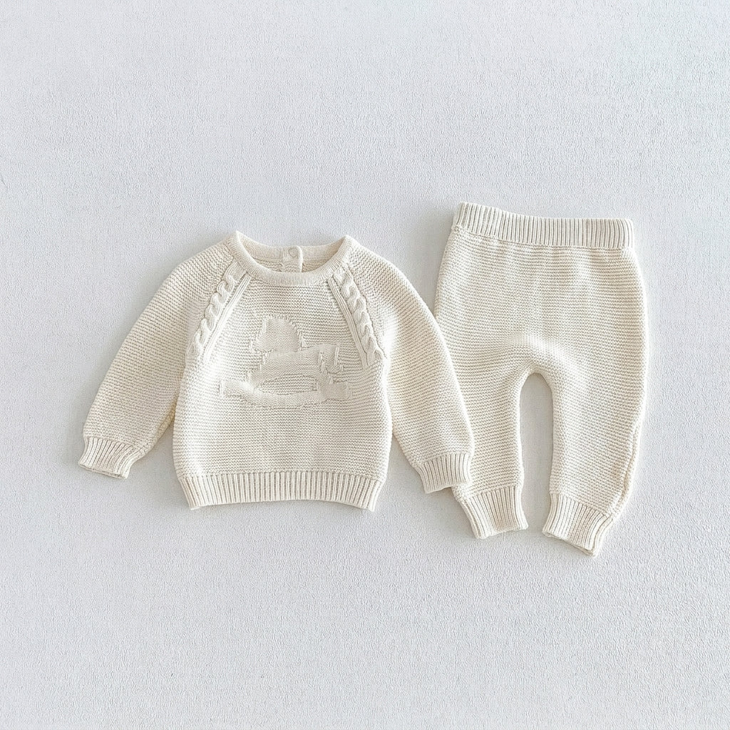 Ivory Knit Rocking Horse Set