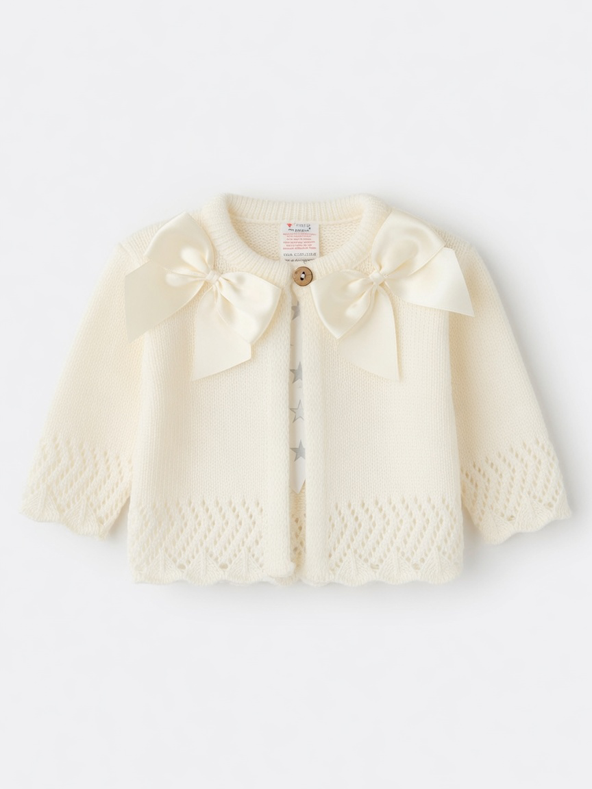 Cream Bow Cardigan