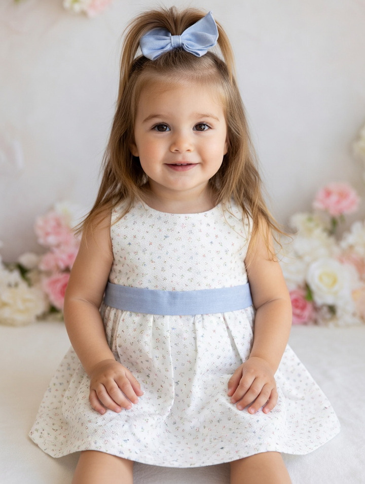 Rapife Blue Floral Dress & Hair Bow