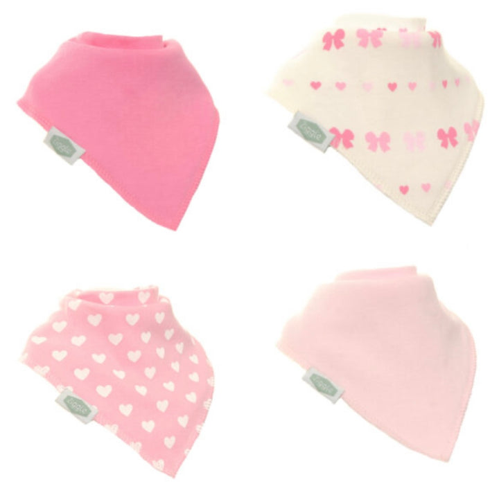 Ziggle Bandana Dribble Bibs Pack - Hearts Bows