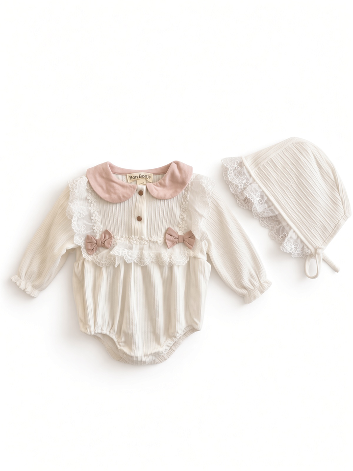 Pretty Bow Romper & Bonnett
