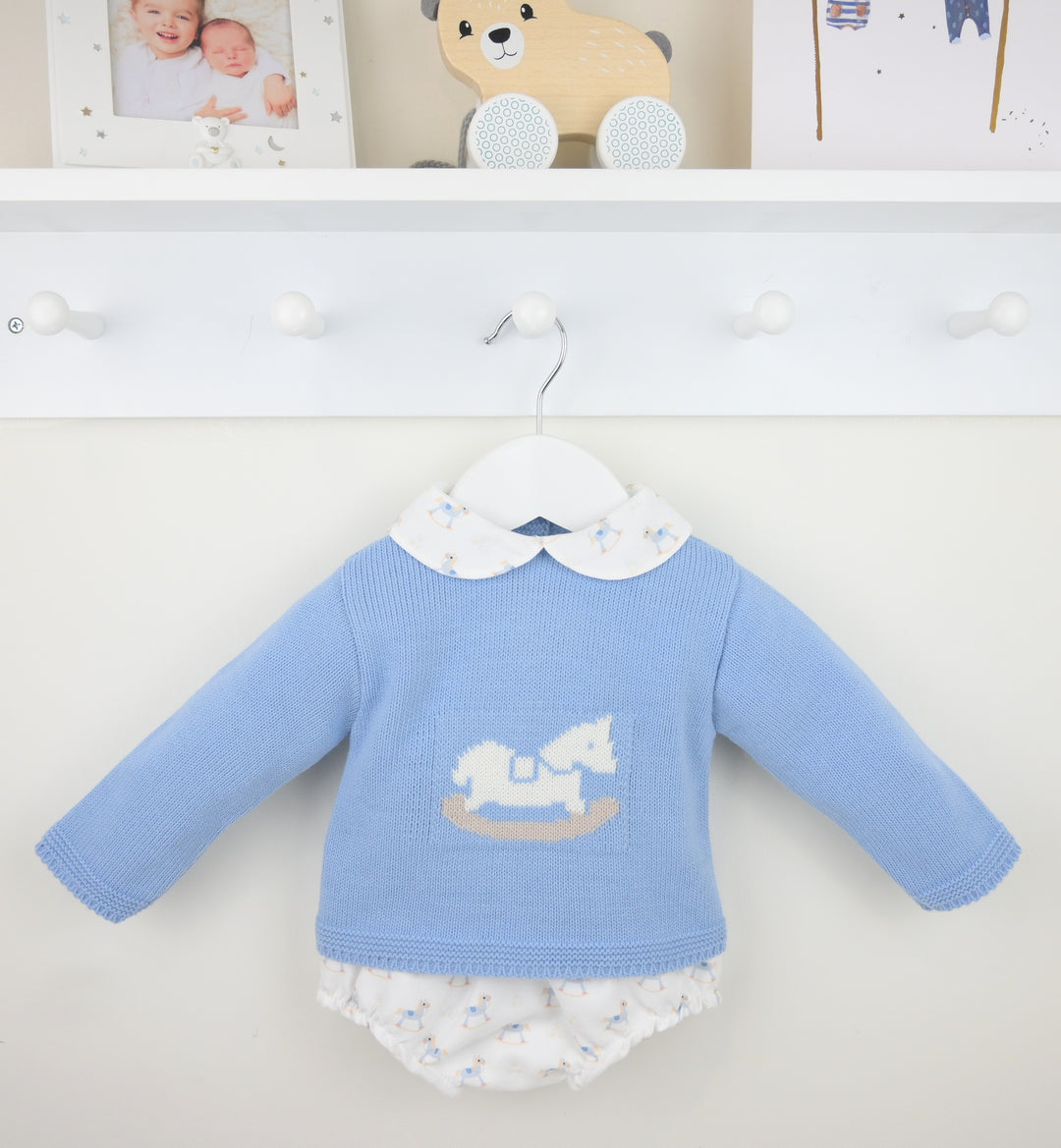 Pex Rocking Horse Dusky Blue Pants Set