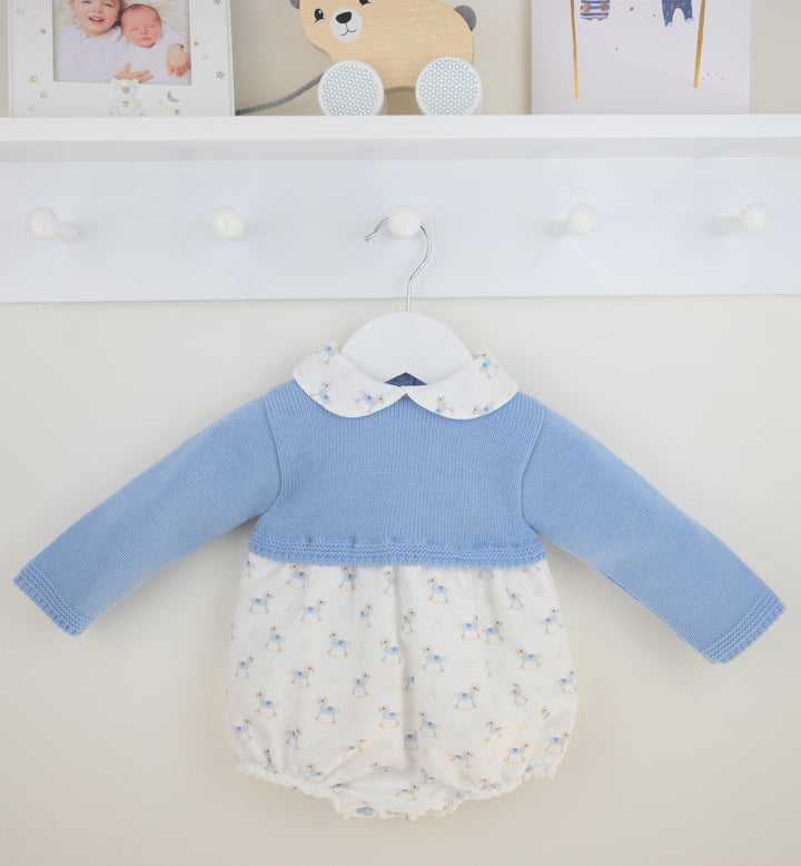 Pex Rocking Horse Romper Dusky Blue