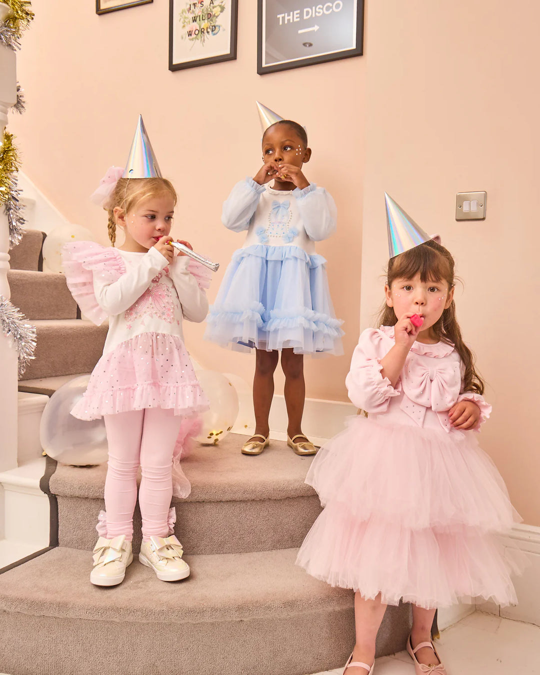 Caramelo Pink Wing & Crown Ruffle Legging Set