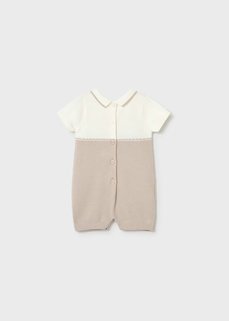 Mayoral Beige & Cream Knitted Romper