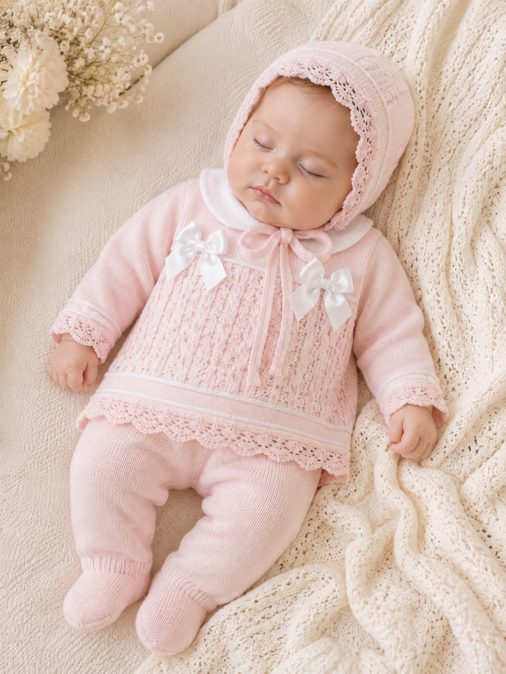Baby Pink Knit 3 Piece Set