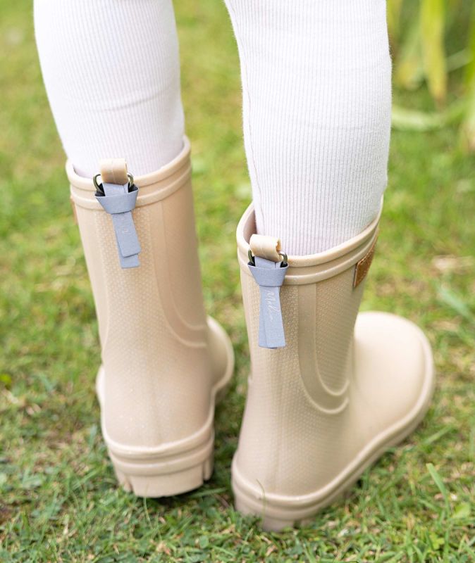 Beige Wellington Boots Glitter Detail