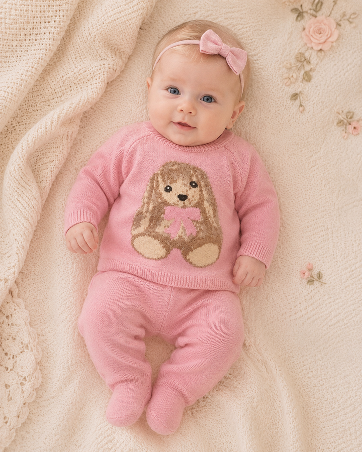 Pink Bear Knitted Outfit