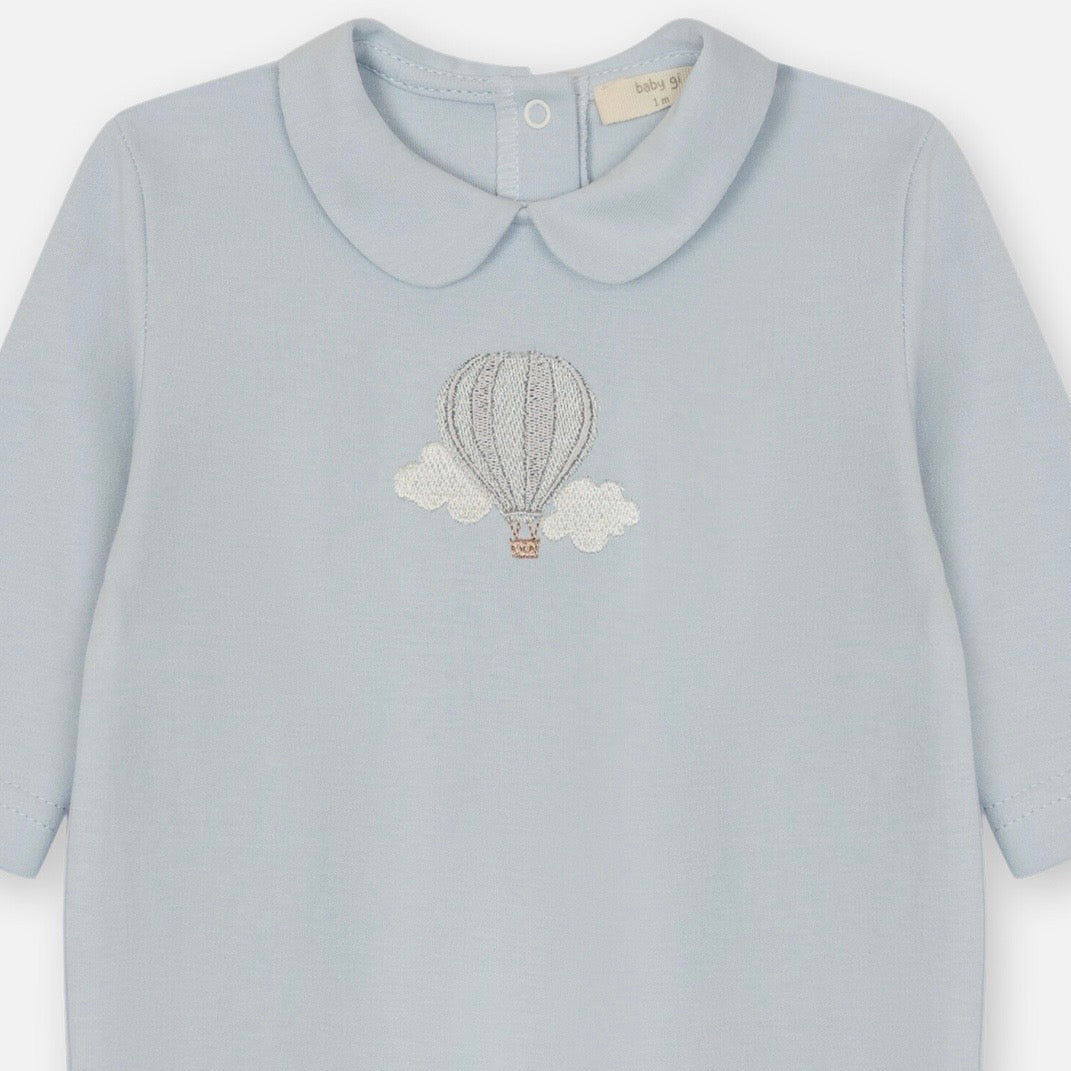 Baby Gi Blue Hot Air Balloon Babygrow