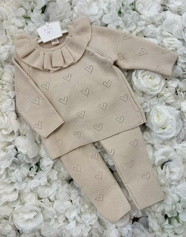 Beige Heart 2 Piece Set