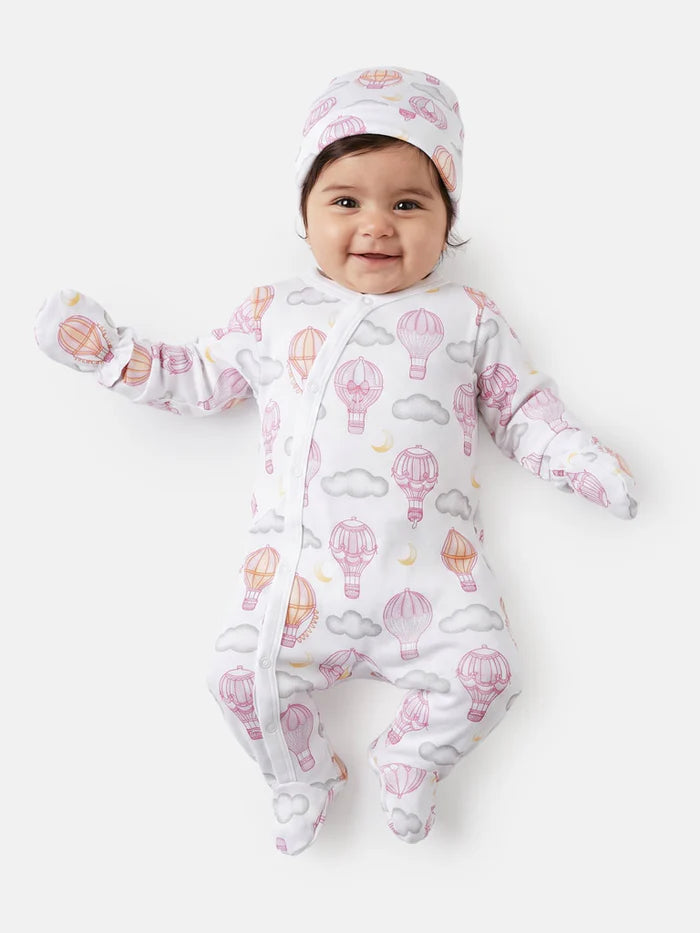 Pink Balloon Babygrow 5 Piece Set