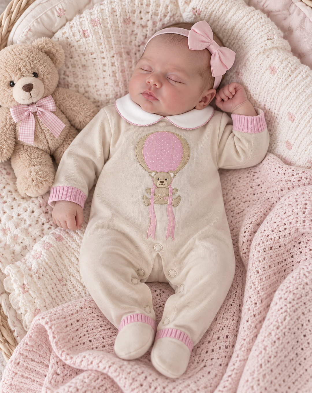 Pex Pink Hot Air Knit Babygrow