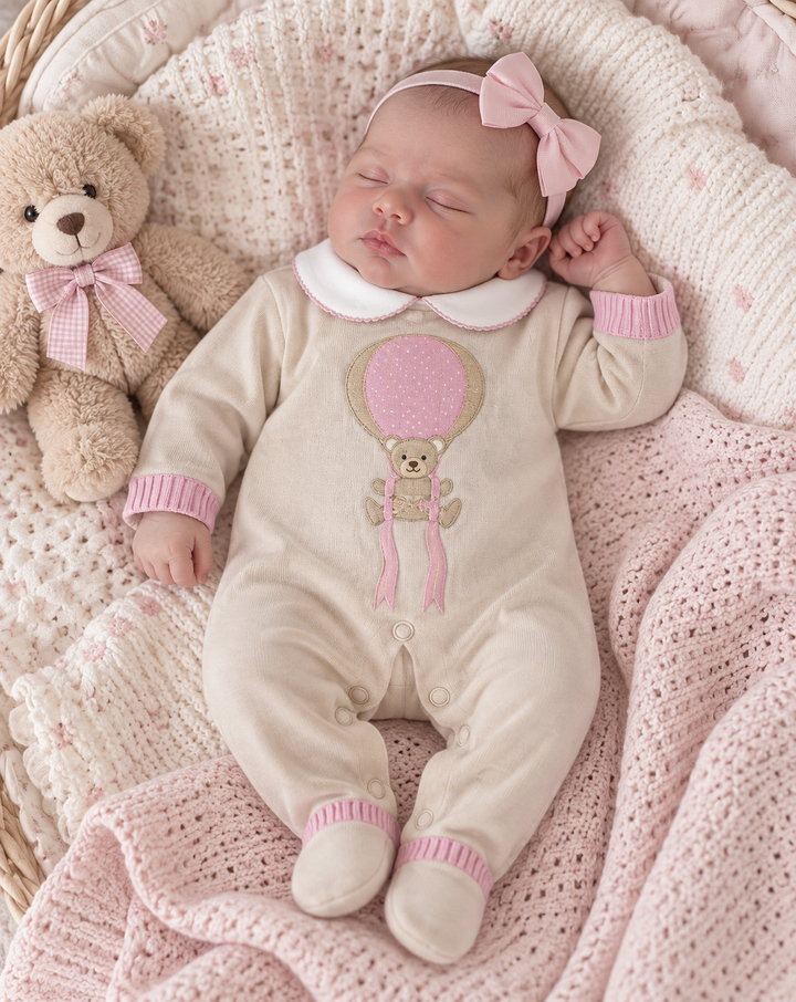 Pex Pink Hot Air Knit Babygrow