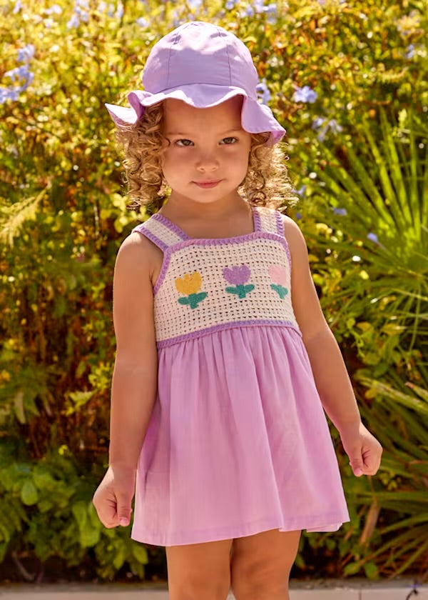 Mayoral Lilac Crochet Dress