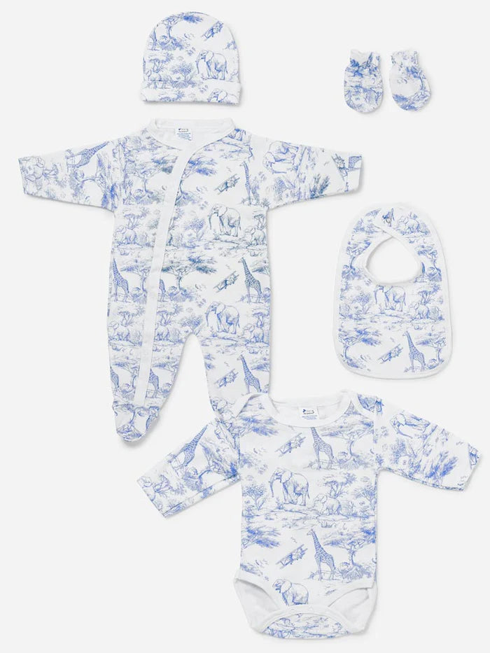 Blue Safari 5 Piece Set