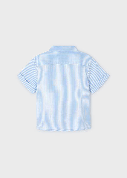 Mayoral Boys Blue Striped Shirt & Short Set