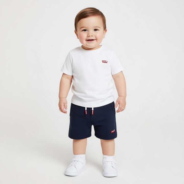 Levi’s White & Navy Short Set