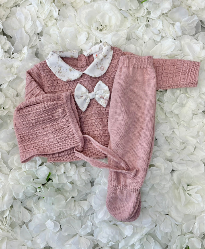 Floral Rose Pink 3 Piece Set