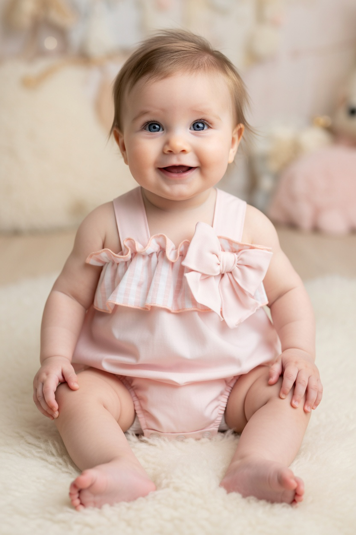 Calamaro Pink Stripe Romper
