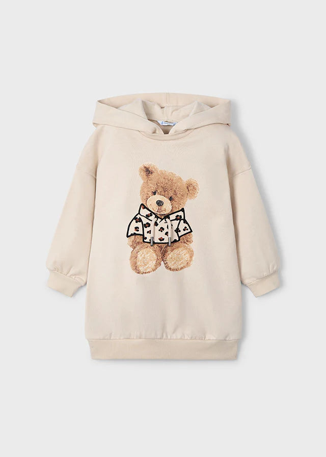 Mayoral Sand Teddy Hooded Dress