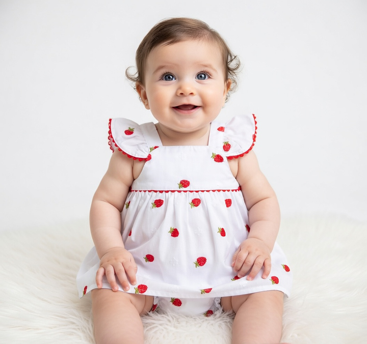 Deolinda Strawberry Dress & Bloomers
